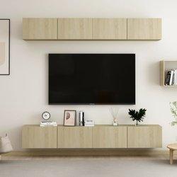 Mueble de TV 4 piezas Sonoma Oak 100x30x30cm madera multicapa