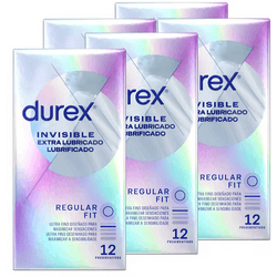 Durex - Preservativos Invisible Extra Lubricado para Mayor Sensación Pack 60 condones para un sexo seguro