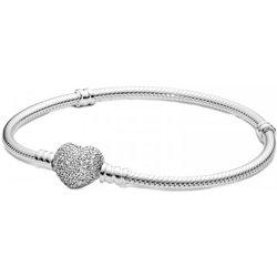 Pulsera PANDORA con Cierre Pavè Corazón 20 cm