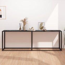 Mesa consola VIDAXL Negro Cristal (220x35x75,5 cm)