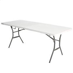 Mesa de Camping LIFETIME 92105 Blanco (183x76x74 cm)