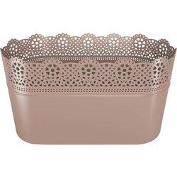 Maceta lace , dimensiones (mm) 285x135x155, color mocca