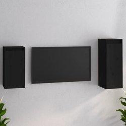 Conjunto 2 Mueble de TV VIDAXL Negro Madera (30x30x80 cm)