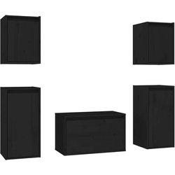 Conjunto 5 Mueble de TV VIDAXL Negro Madera (60x30x35 cm)