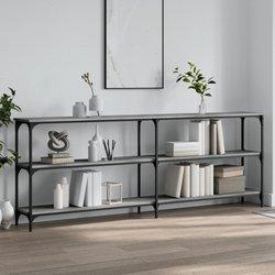 Mesa consola Sonoma gris 200x29x75 cm madera multicapa