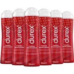 Lubricantes Durex Lote x6 50ml, para sexo seguro. Descubre el tuyo y disfruta. Original, Calor, Frescor. Fresa y Perfect Connection