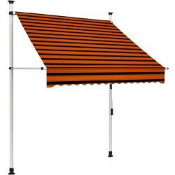 Toldo manual retráctil naranja y marrón 150 cm