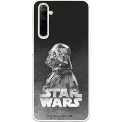 Funda para Realme 6 Oficial de Star Wars Darth Vader Fondo negro - Star Wars