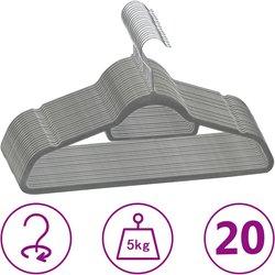 20 piezas antideslizante gris terciopelo percha conjunto