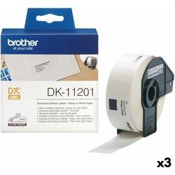 Cinta Laminada BROTHER DK-11201 Negro sobre Blanco