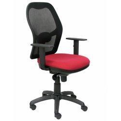 Silla Jorquera malla negra asiento bali granate