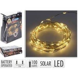 Guirnalda micro led, blanco calido, 100 leds, solar, 7m.