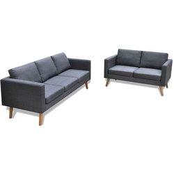 Sofa VIDAXL Gris Tela