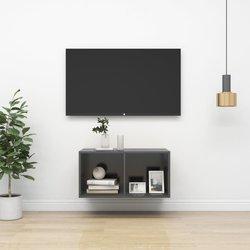 Mueble para TV pared gris 37x37x72 cm madera multicapa