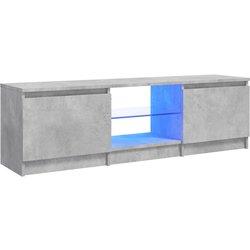 vidaXL Mueble De Tv Con Luces Led Gris Hormigón 120x30x35.5 Cm