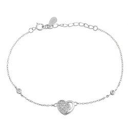 Pulsera Corazón en Plata de Ley 925 Naima con Circonias Bañada en Rodio