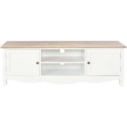 Mueble de TV blanco 120x30x40 cm en madera