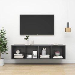 Mueble para TV Pared gris 37x37x142,5 cm Madera multicapa