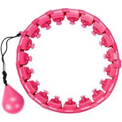 HULAHOOP Aro Fitness con Cabeza de Masaje, Aro deportiva Adulto Desmontable, Fitness Ancho Ajustable, para Deportes, Gimnasio y Ejercicios. Nuevo modelo quema grasa giratorio, ROSA