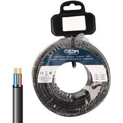 Cable paralelo plano EDM 28512 Negro 15 m