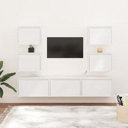 Conjunto 7 Mueble de TV VIDAXL Blanco Madera (60x30x35 cm)