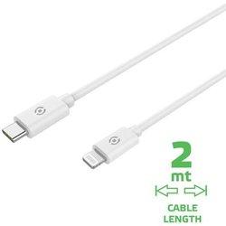 CABLE CELLY USB-C MACHO / LIGHTNING MACHO 2M WHITE