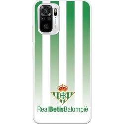 Funda para Xiaomi Redmi Note 10 del Betis Fondo Rayas Verdiblancas - Licencia Oficial