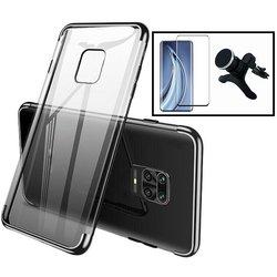 Kit Funda, Soporte y Protector de Cristal Templado Xiaomi Redmi Note 9 Pro Max SlimArmor Negro