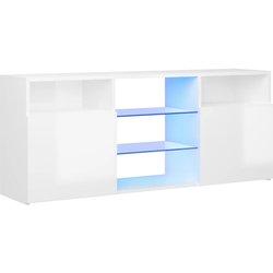 Soporte para TV móvil con luces LED blanco pulido 120x30x50cm