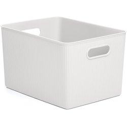 TATAY Baobab - Caja Organizadora Rectangular 22L Plástico PP05. Blanco Pergamon