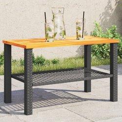 Mesa De Jardín VIDAXL Negro Poli Ratán (70x38x42 cm)