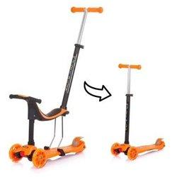 Patinete infantil 3 en 1 MULTI PLUS con asiento y mango parental orange CHIPOLINO