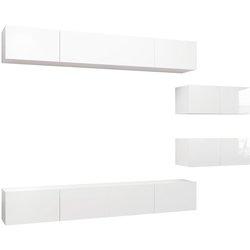 vidaXL Juego de mueble para TV de 6 piezas aglomerado blanco brillante