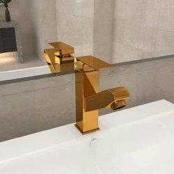 Baño de lavado grifo extraíble función oro 157x172mm