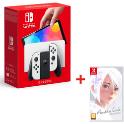 Nintendo Consola Nintendo Switch OLED Blanca, Mandos Blancos + Juego Another Code Recollection - (Versión ES)