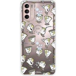 Funda para Motorola Moto G41 Oficial de Disney Chip Potts Siluetas - La Bella y la Bestia