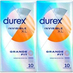 Durex - Preservativos Invisible XL para Mayor Sensación Packs 10-20-40 Condones para un Sexo Seguro