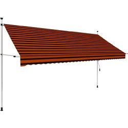 vidaXL TOLDO MANUAL RETRÁCTIL NARANJA Y MARRÓN 350 CM