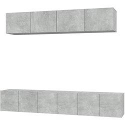 vidaXL Set de muebles de TV 5 pzas madera contrachapada gris hormigón