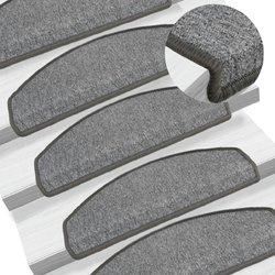 Esteras para escaleras 10 piezas 65x24x4 cm gris oscuro