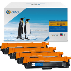 Pack 4 Tóners Compatibles G&G TN241/TN242 Brother TN241Bk/TN242Bk TN241Cmy/TN245Cmy/TN242Cmy/TN246Cmy