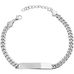 Pulsera "Nibal" Grabable en Plata de Ley 925 Bañada en Rodio