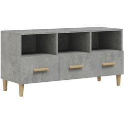 Mueble para TV Hormigón gris 102x36x50 cm Madera multicapa