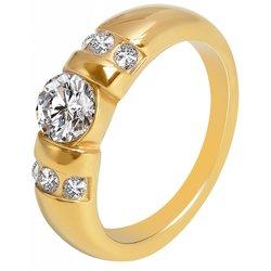 AKZENT Anillo de Mujer Dorado com Zircônias em Acero Inoxidable Tam.52 0408