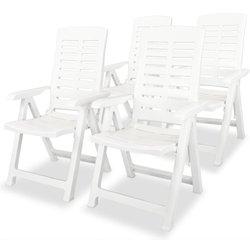 Conjunto 4 Silla Jardin VIDAXL Blanco Plástico