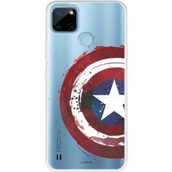 Funda Para Realme C21Y Oficial De Marvel Capitán América Escudo Transparente - Marvel