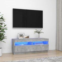 Mueble TV con luces LED gris hormigón 100x35x40cm