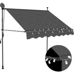 Toldo manual retráctil con led gris antracita 150 cm