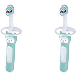 MAM Pack de 2 Cepillos de Dientes Baby's Brush,  Bebé 6+ Meses, 2 Unidades, Azul