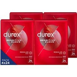 Durex Pack Preservativos Sensitivo Suave, Fino para Mayor Sensibilidad, Formato 4x24 uds.